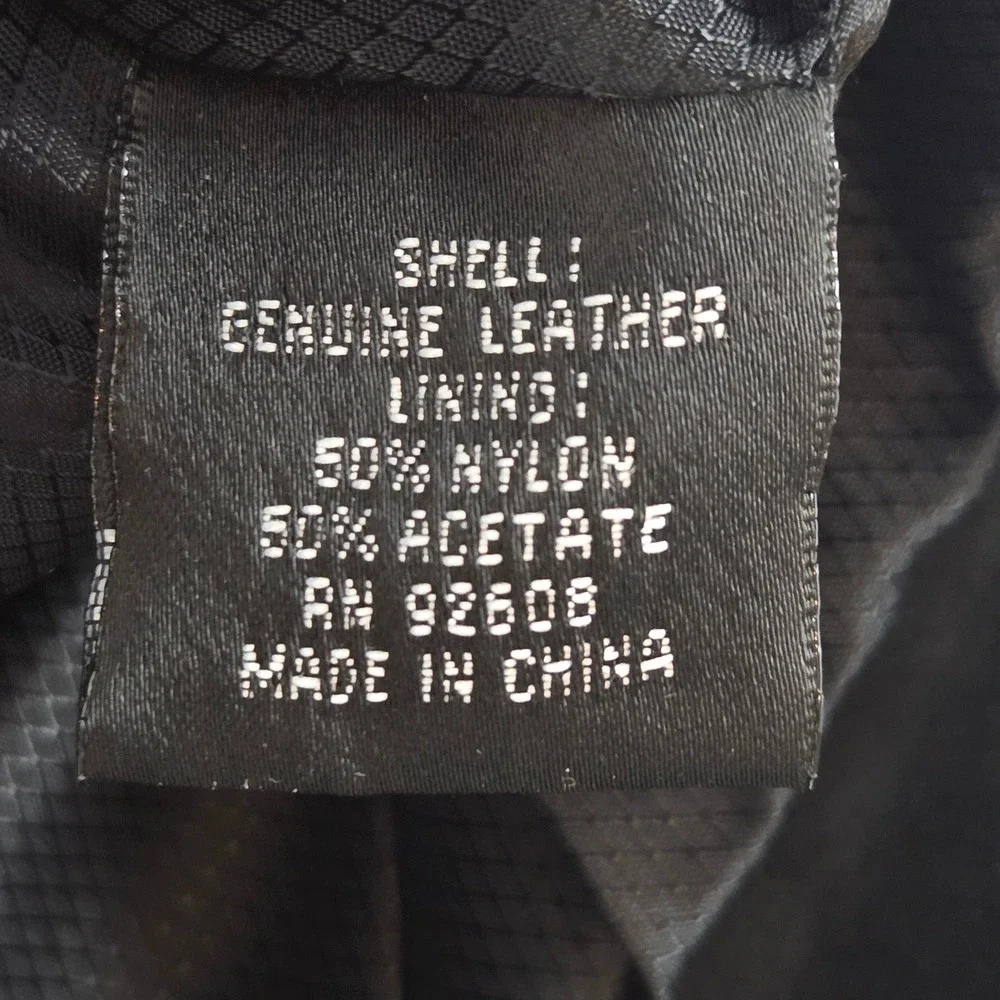 Junction West Women Black Suede Leather Jacket‎ Full Zip Minimalist Size L